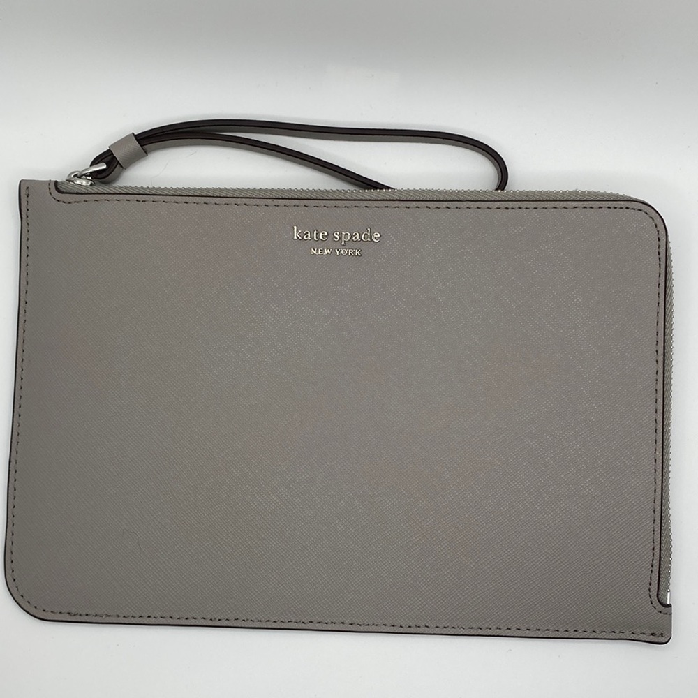 KATE SPADE NEW YORK Cameron Medium Leather Wristlet Lilac Moon🎉